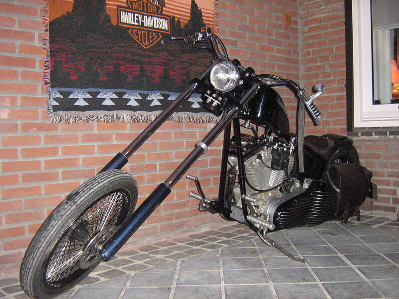 Black Chopper Motorcycle — Static