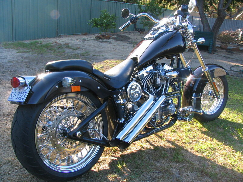 Black Chopper-style Motorcycle — Calm