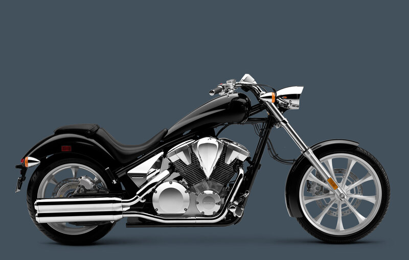 Black Chopper-style Motorcycle — Neutral