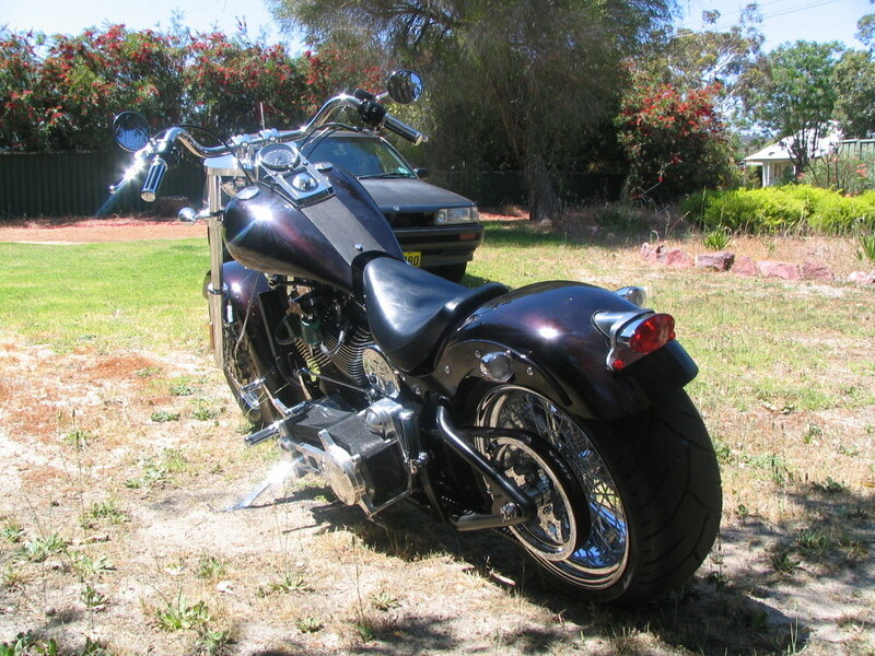 Black Chopper-style Motorcycle