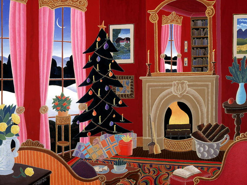 Black Christmas Tree — Red, Cozy