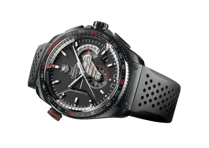black chronograph watch