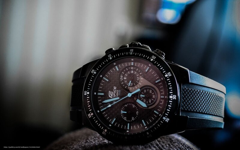 Black Chronograph Watch — Dark