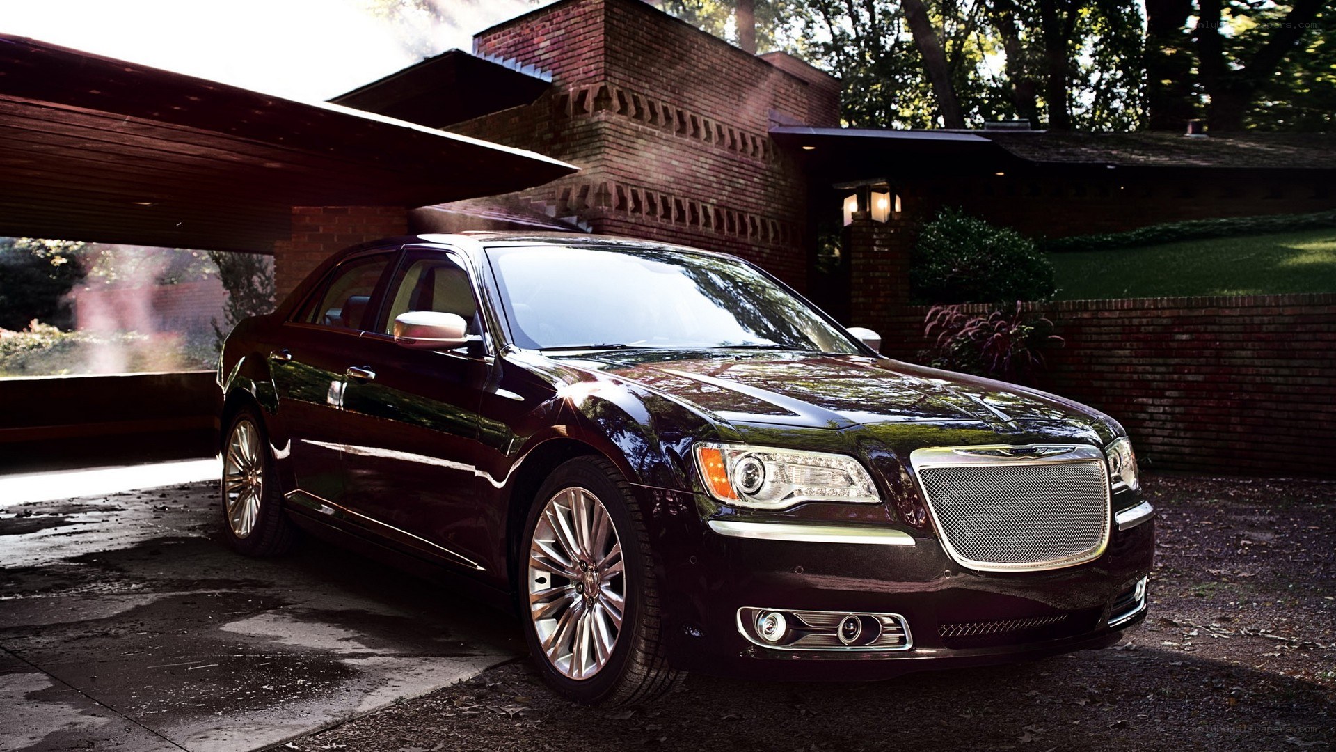 Black Chrysler 300 parked outside