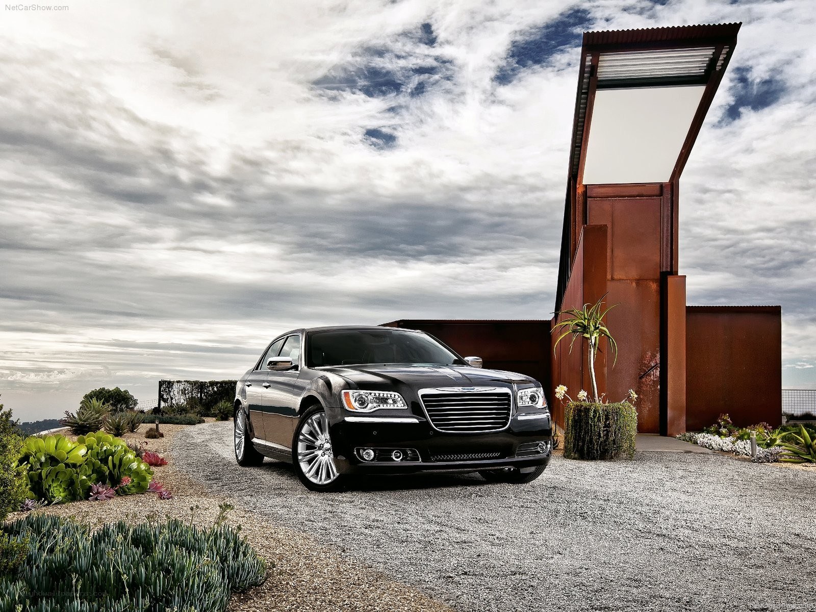 Black Chrysler 300 parked outside