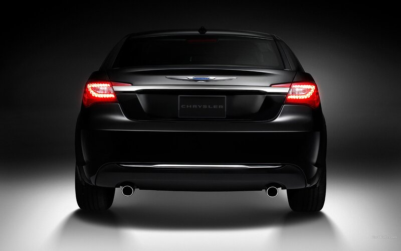 black chrysler car rear view
