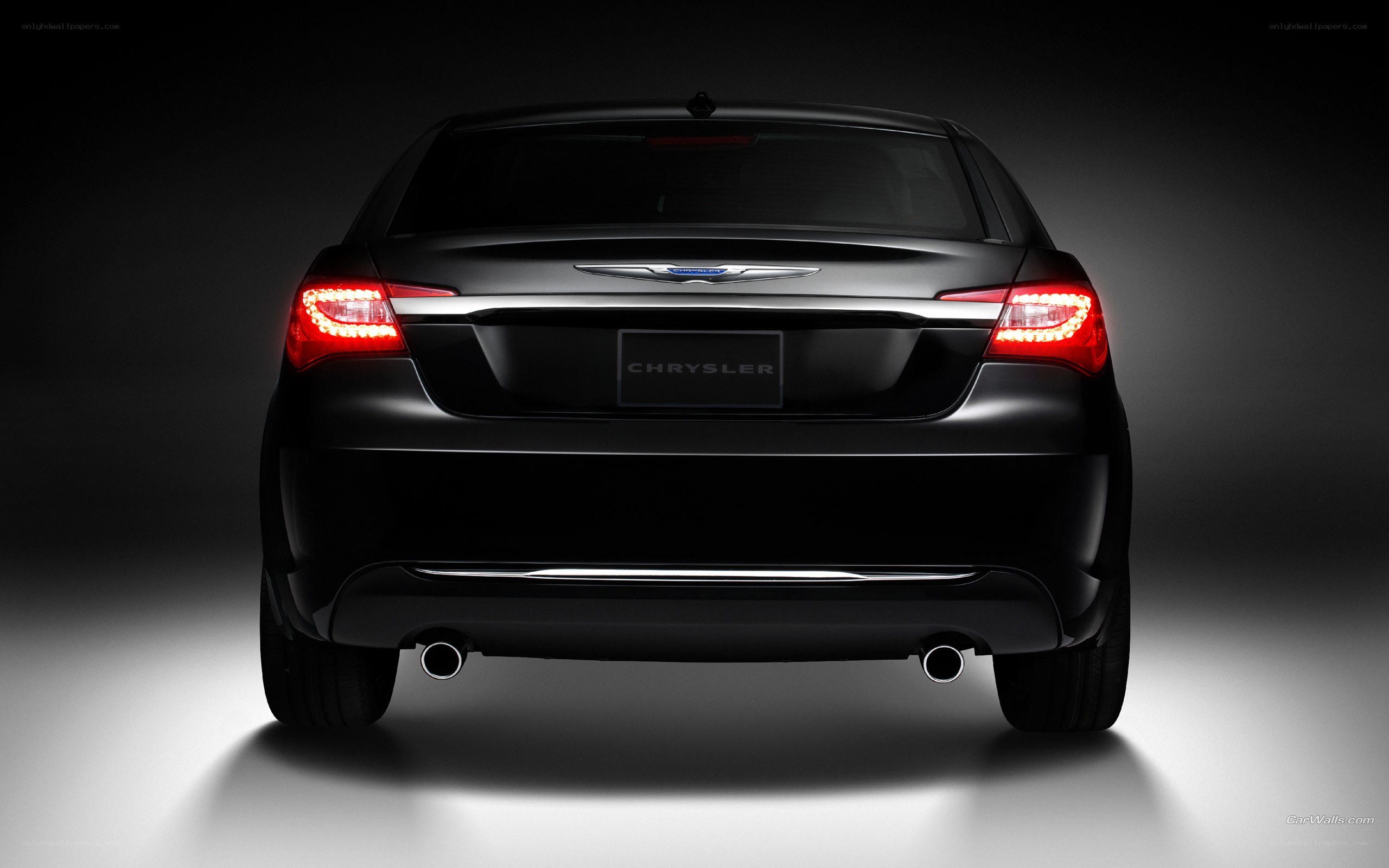 black chrysler car rear view