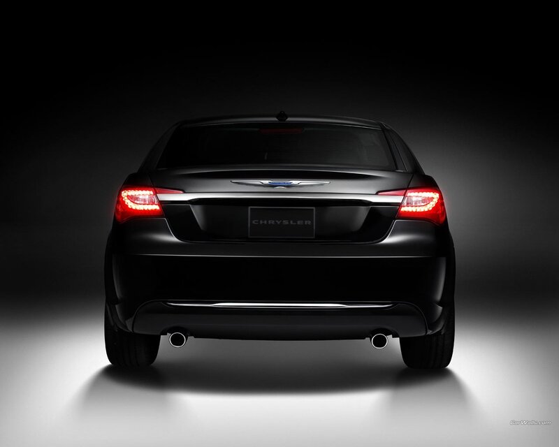 black chrysler car rear view