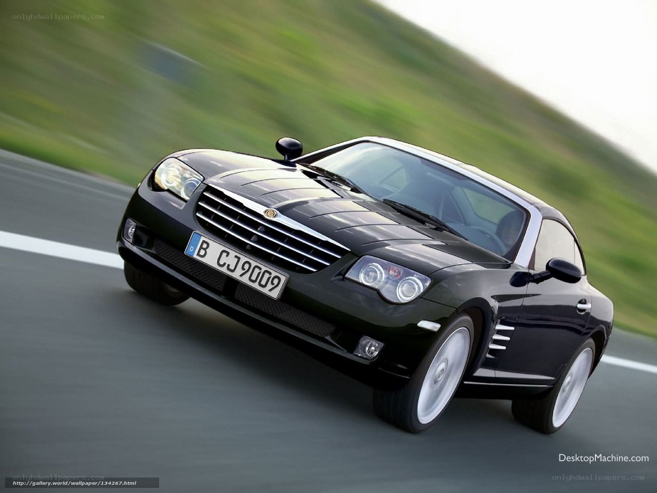 black chrysler crossfire in motion
