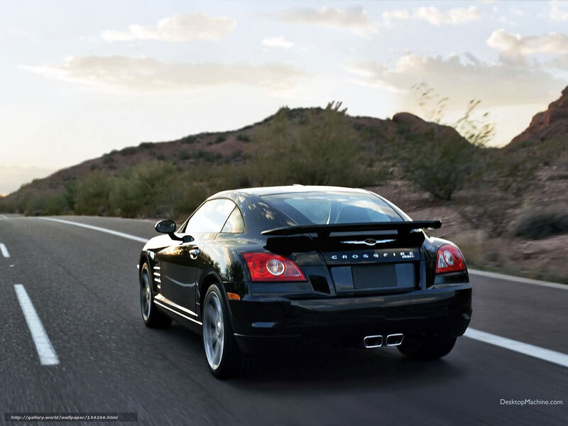 black chrysler crossfire on desert road
