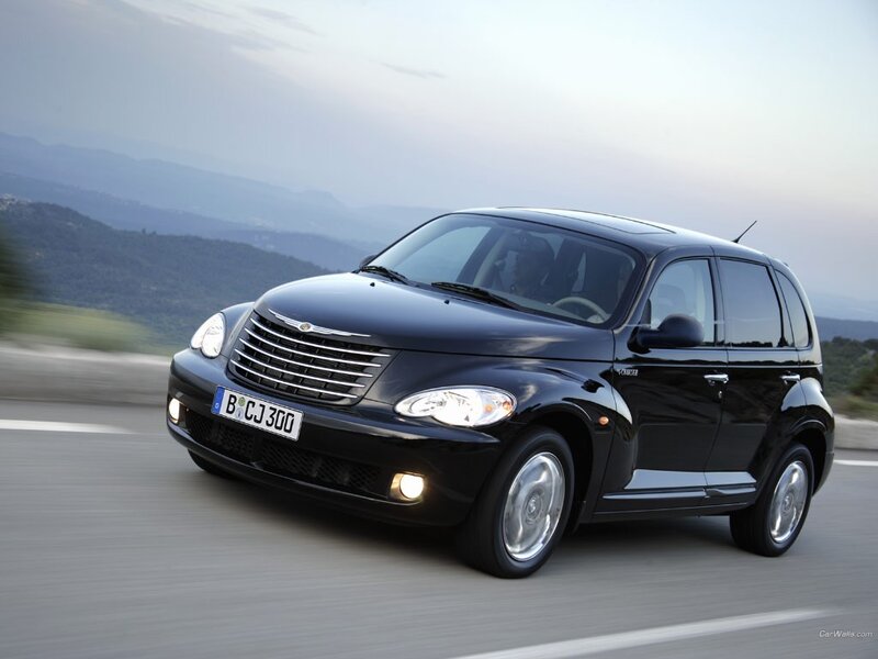 black chrysler pt cruiser driving