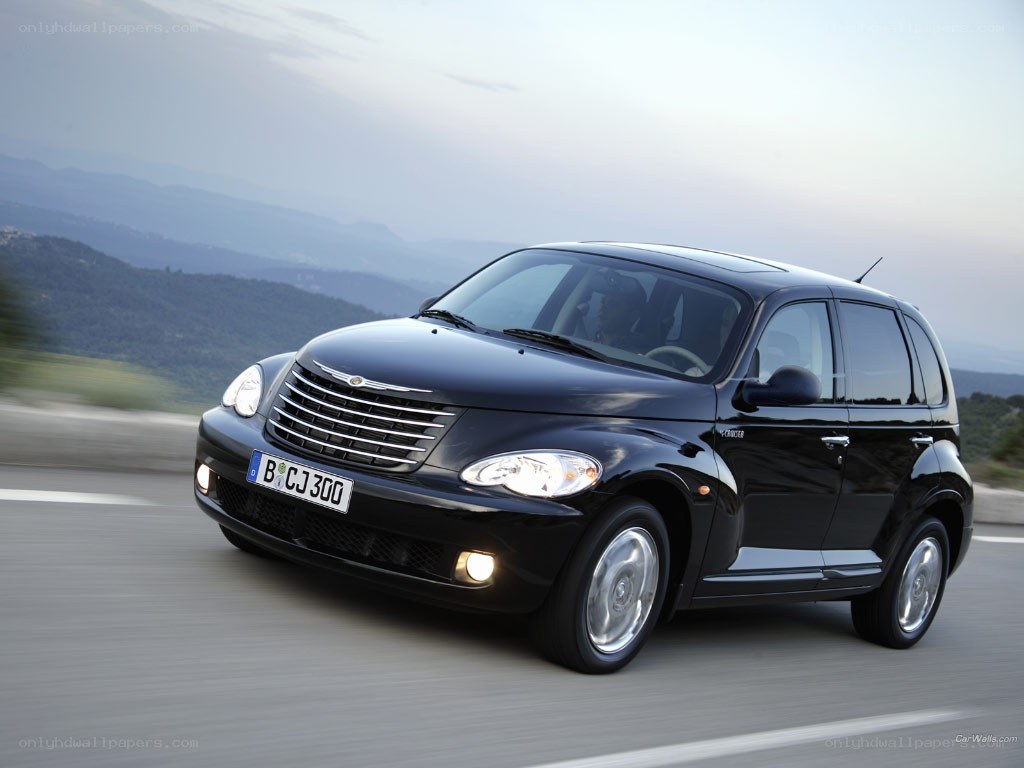 black chrysler pt cruiser driving