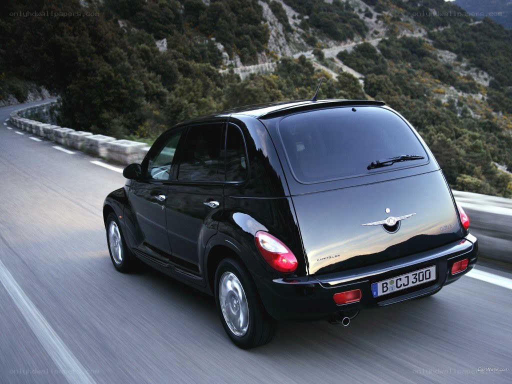 black chrysler pt cruiser driving