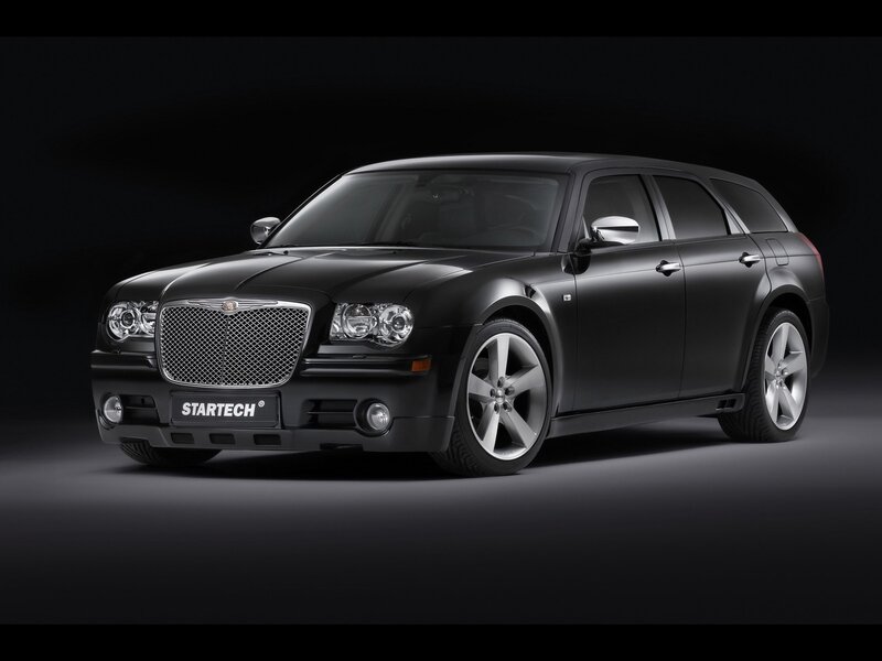 Black Chrysler Station Wagon — Dramatic, Photograph