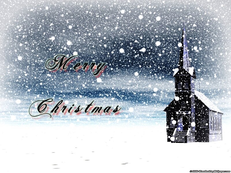 Black Church in Snow