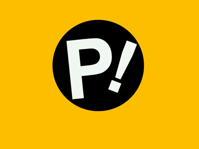 Black Circle with P! — Yellow, Bold