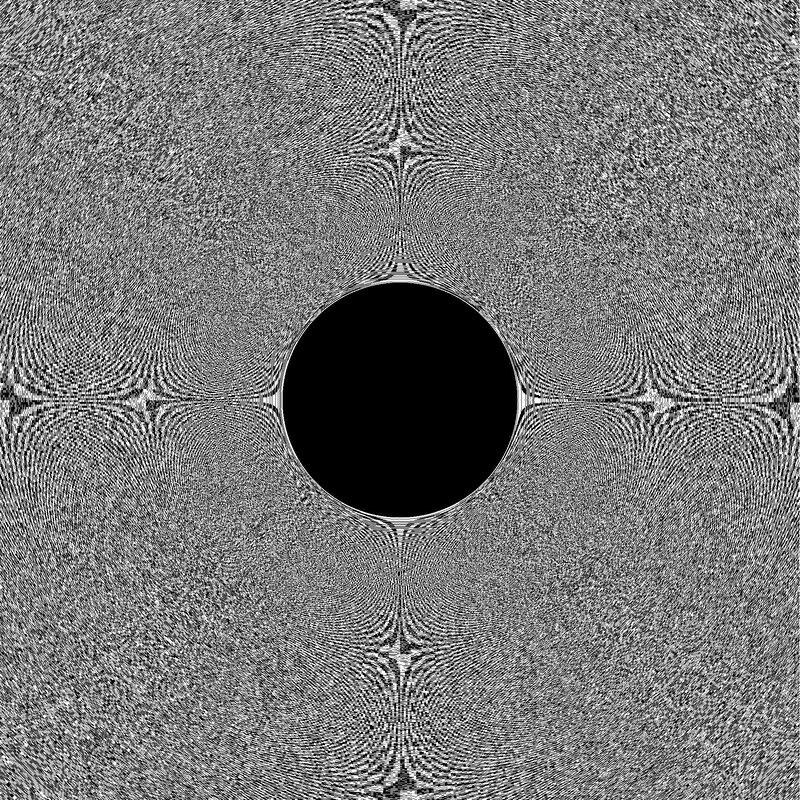 black circle with patterned background
