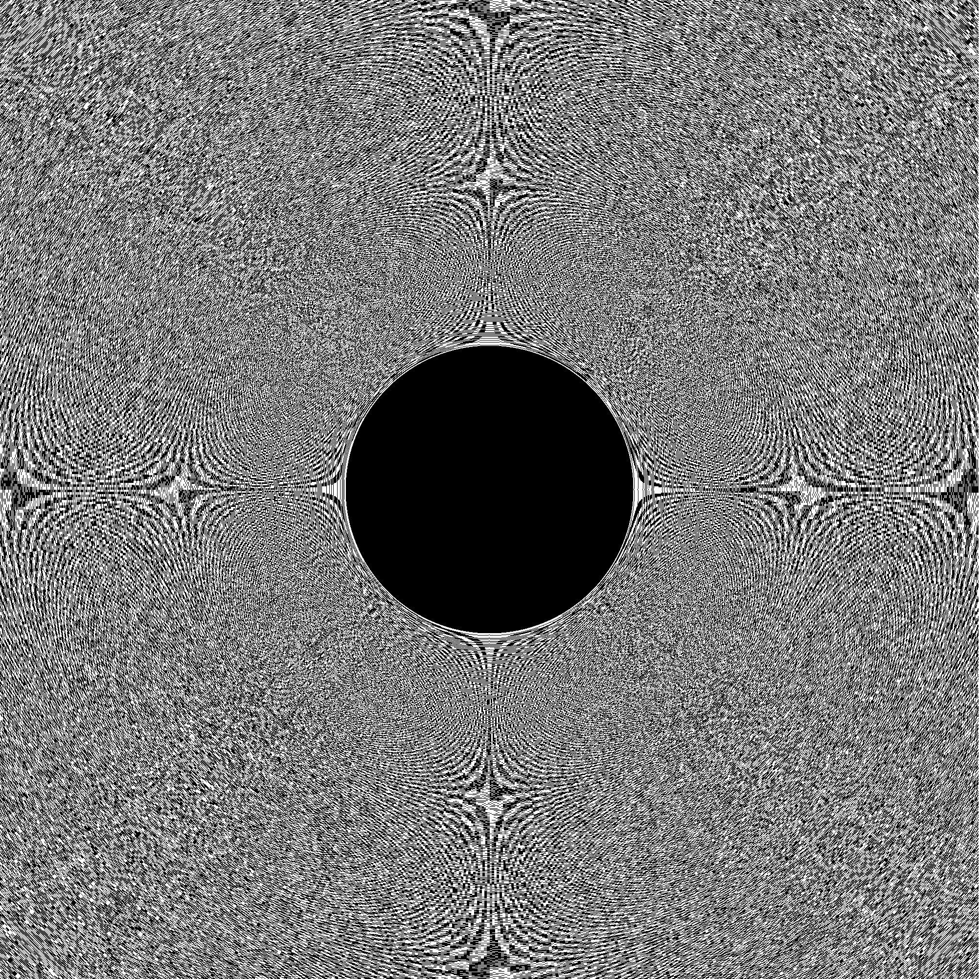 black circle with patterned background