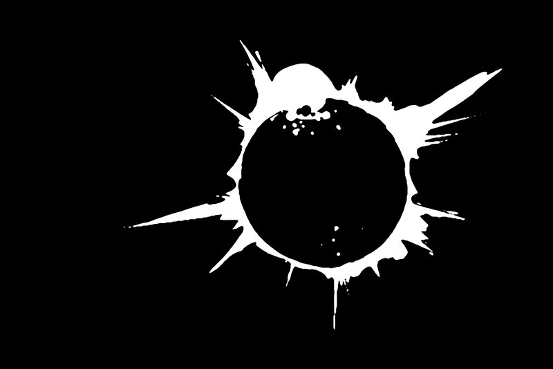 Black Circle with White Splatter