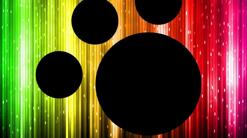 Black Circles on Rainbow Background