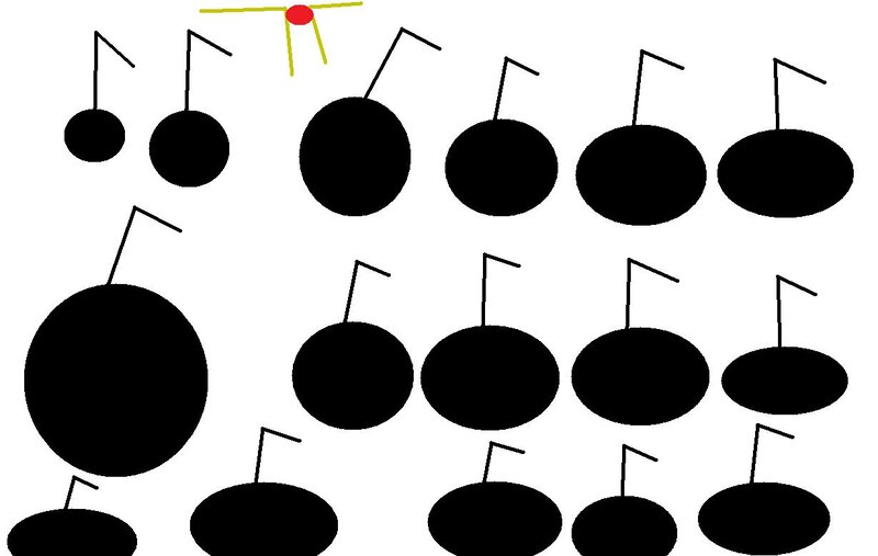 Black Circles with Stems