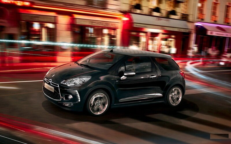 Black Citroën DS3 in city