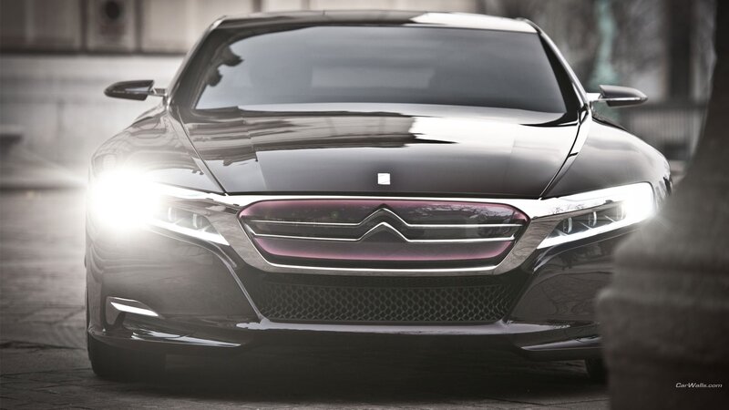 Black Citroen Concept Car — Dramatic, Photograph, Headlights