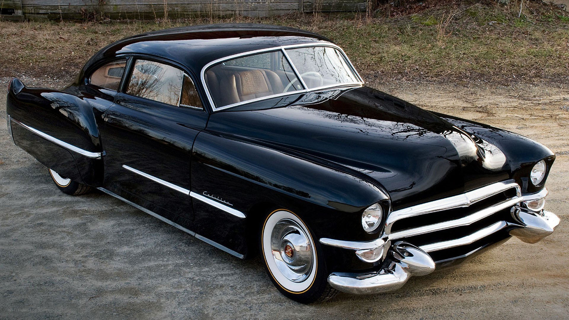 Black classic Cadillac coupe