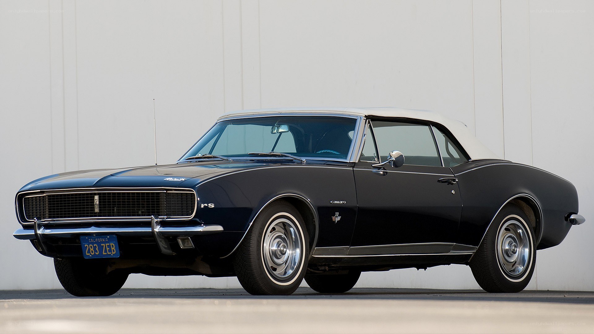 Black classic Camaro convertible