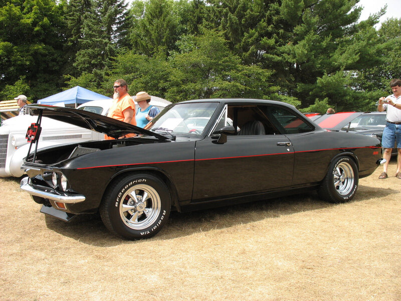 Black classic car at outdoor show
