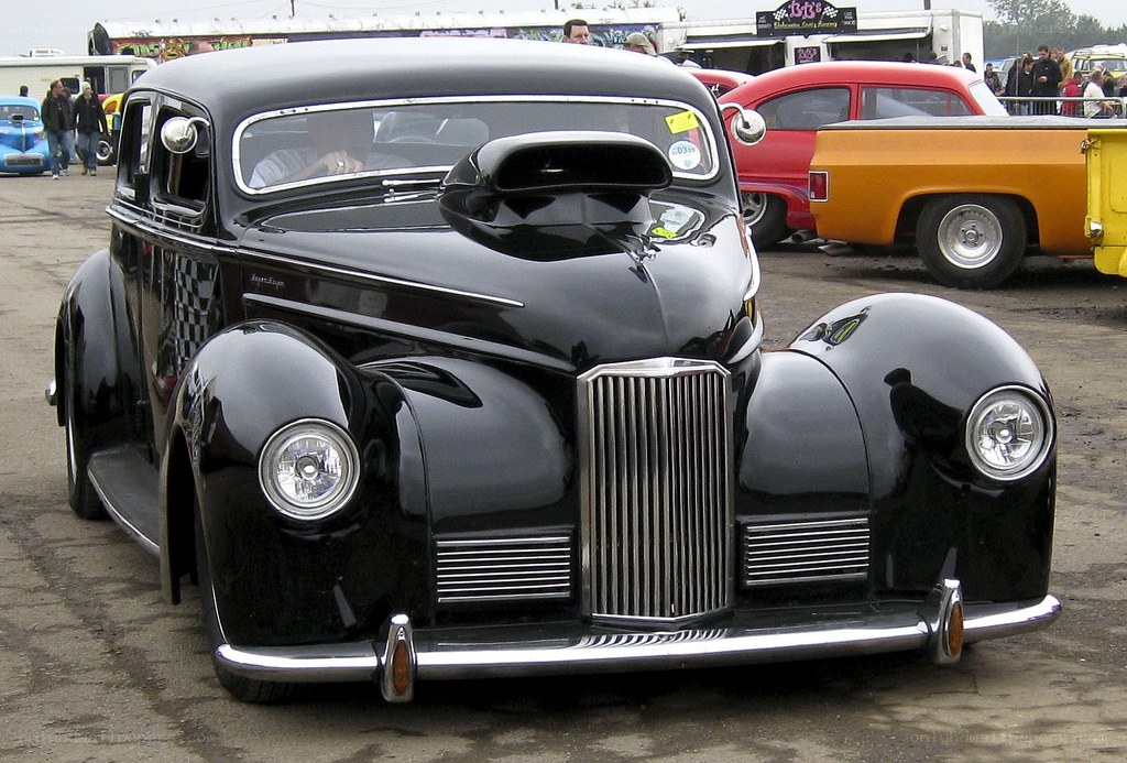 black classic car at show