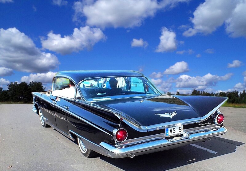Black Classic Car — Blue, Serene