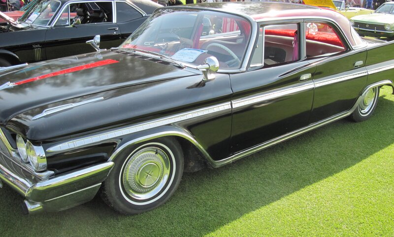 Black Classic Car — Calm, Afternoon, Photograph, Car Show, Grass