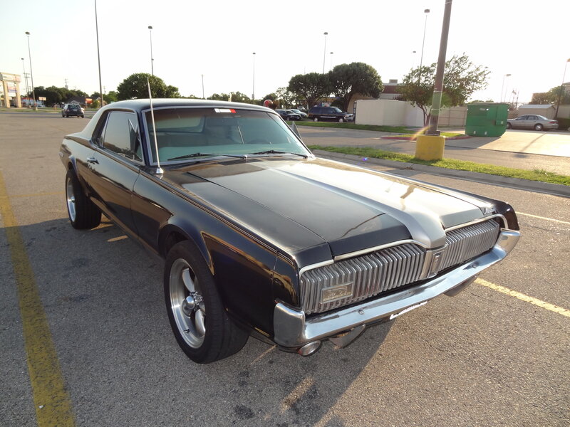 Black Classic Car — Calm, Afternoon, Photograph, Parking Lot, Trees