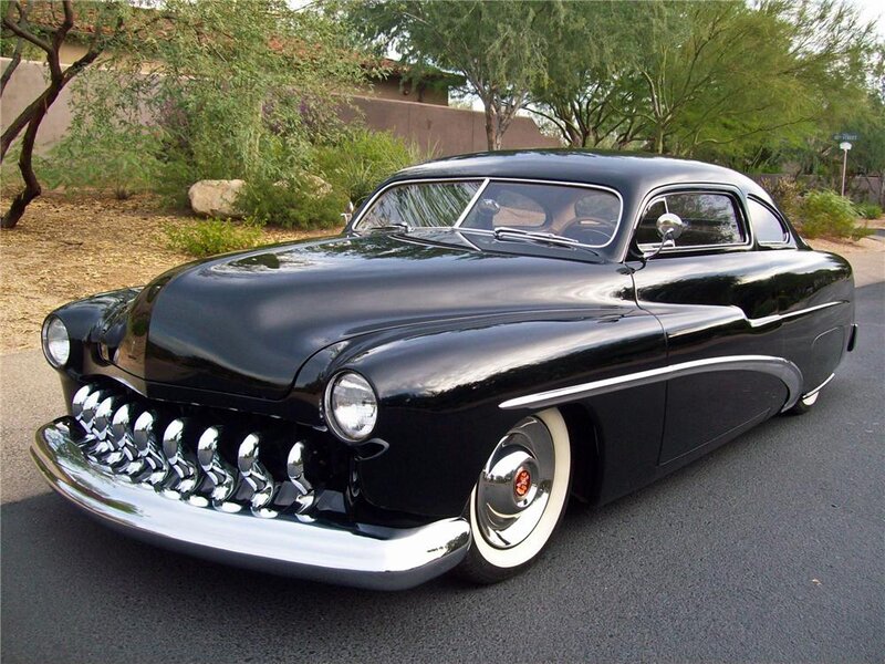 Black Classic Car — Calm, Afternoon, Photograph, Trees, Road, Building