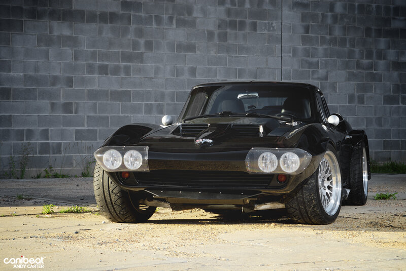 Black Classic Car — Dramatic, Afternoon, Photograph, Wall