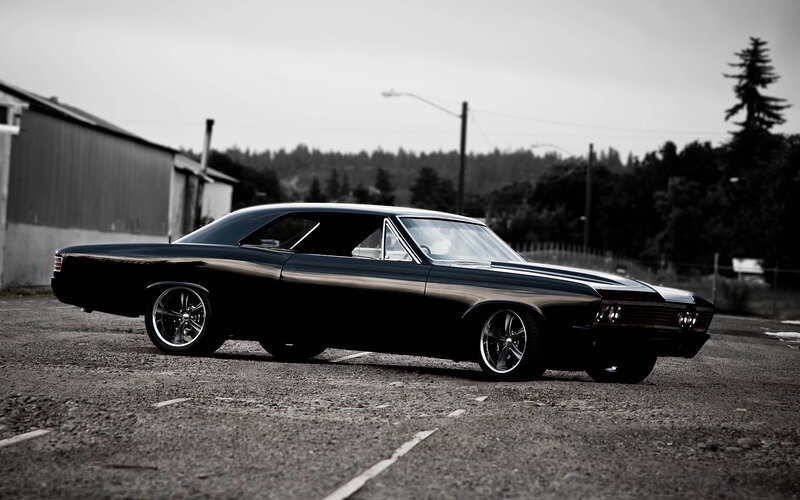 Black Classic Car — Dramatic, Photograph, Building