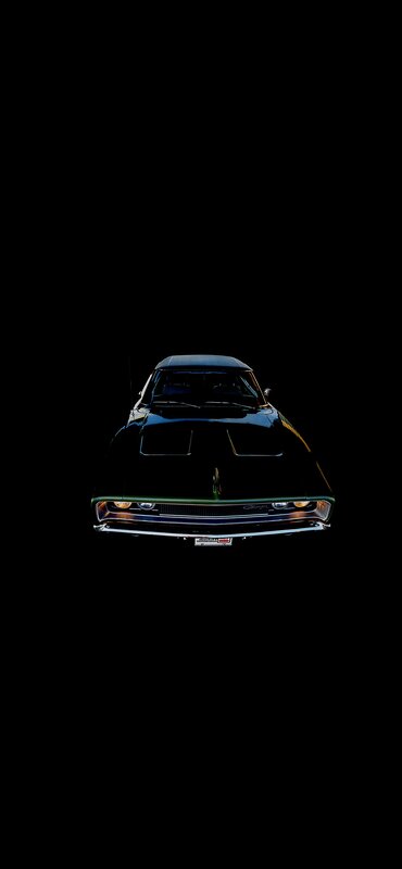Black Classic Car — Dramatic, Photograph, Headlights