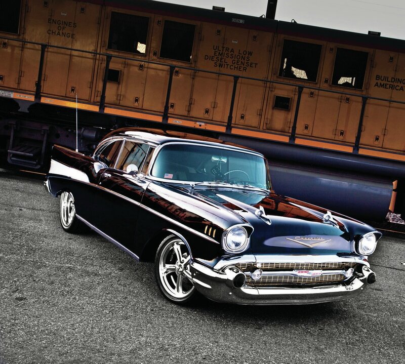 Black Classic Car — Dramatic, Photograph, Train