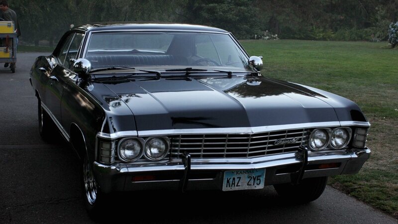 Black Classic Car — Dramatic, Sunset, Photograph, Grass