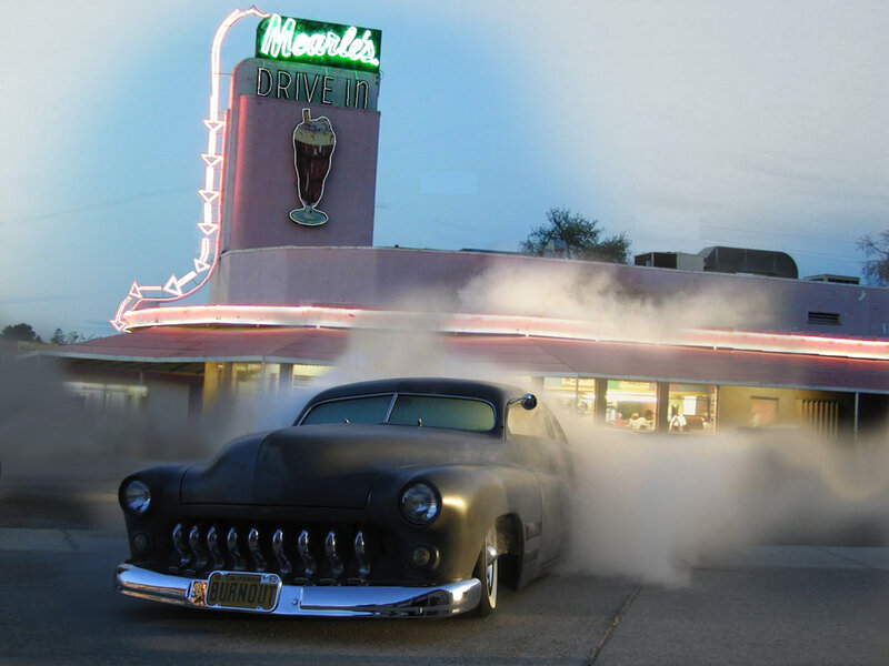 Black Classic Car — Dramatic, Sunset