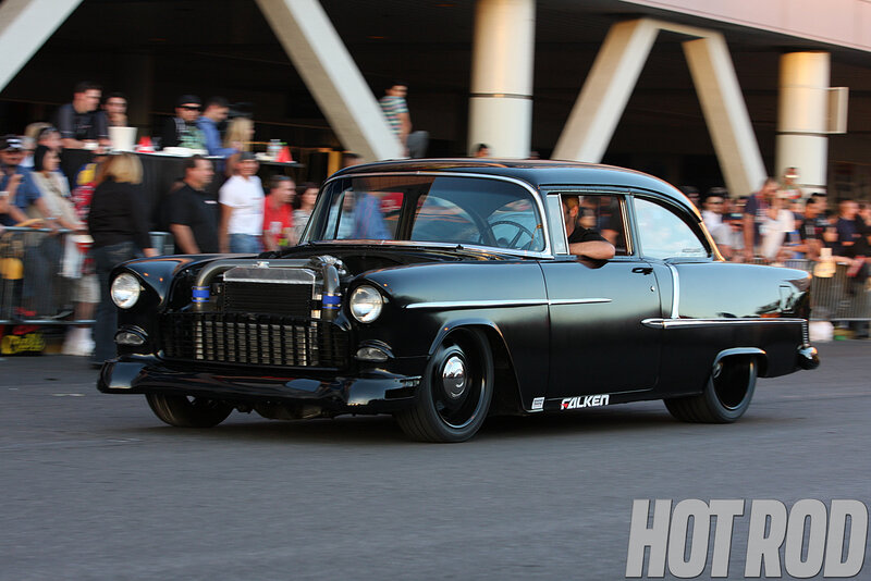 Black Classic Car — Dynamic, Sunset