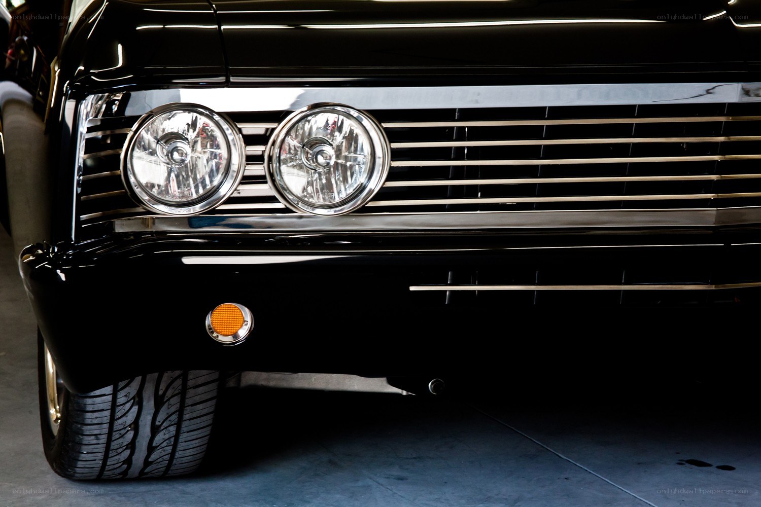 black classic car front view