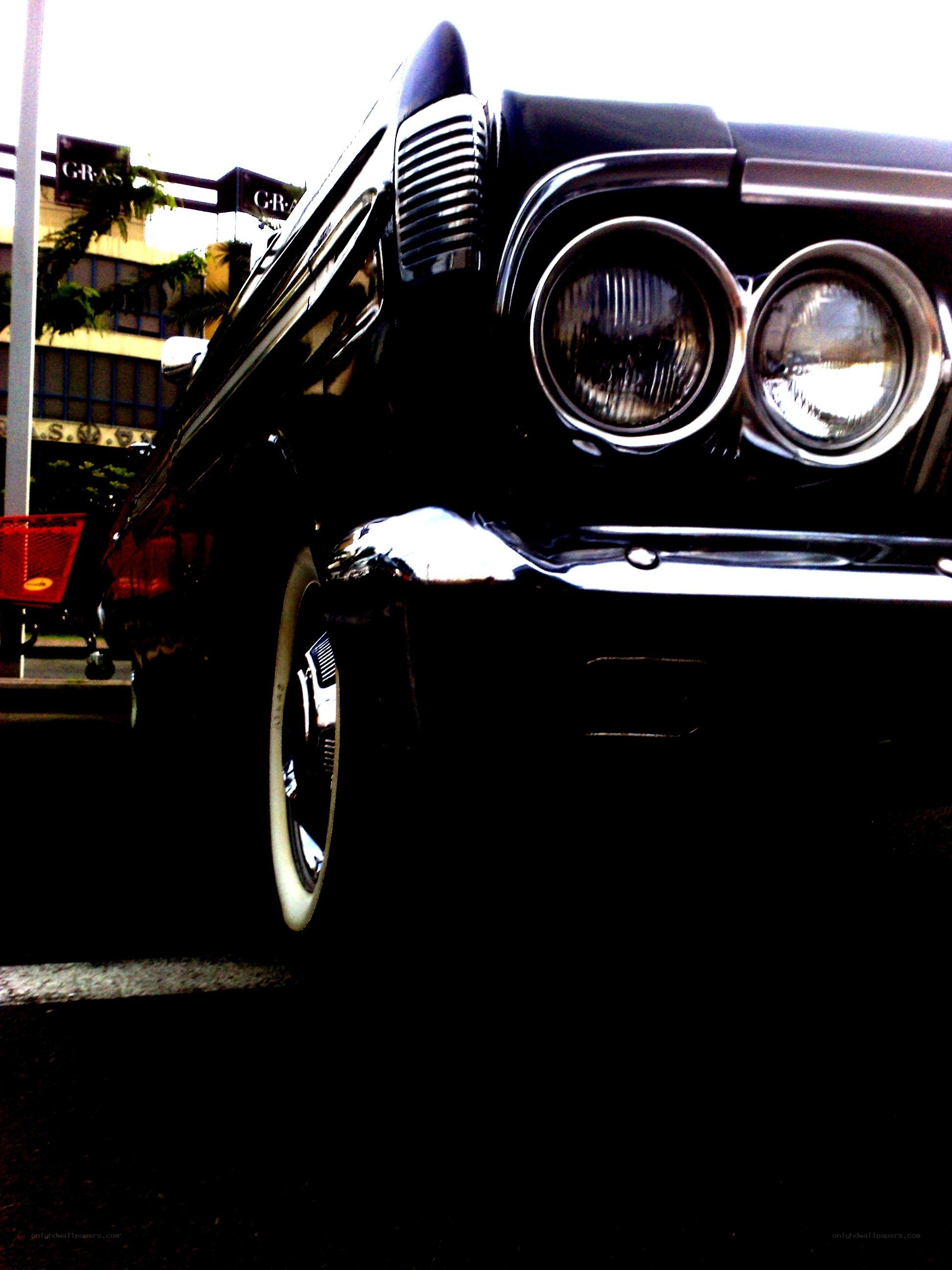 black classic car front view