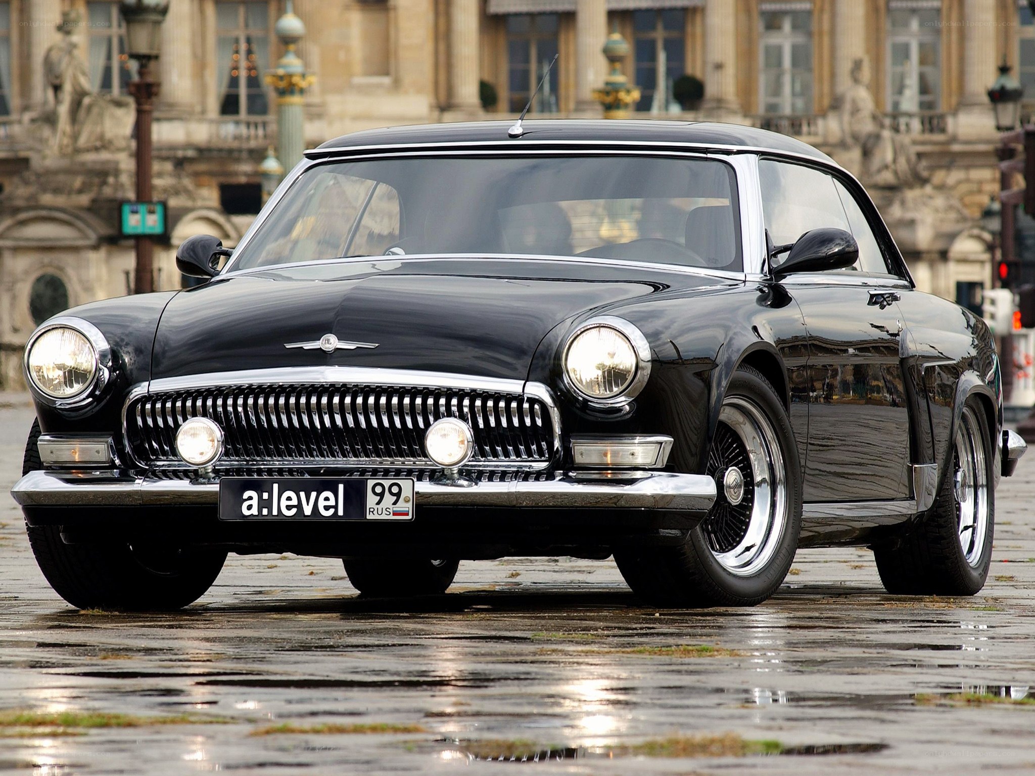 Black classic car in Paris