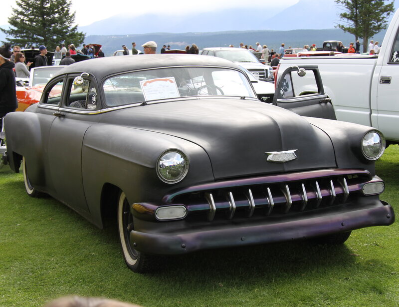 Black Classic Car — Outdoor, Afternoon, Photograph, Car Show, Grass