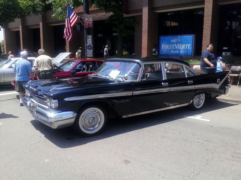 Black Classic Car — Outdoor, Afternoon, Photograph, People, Flag