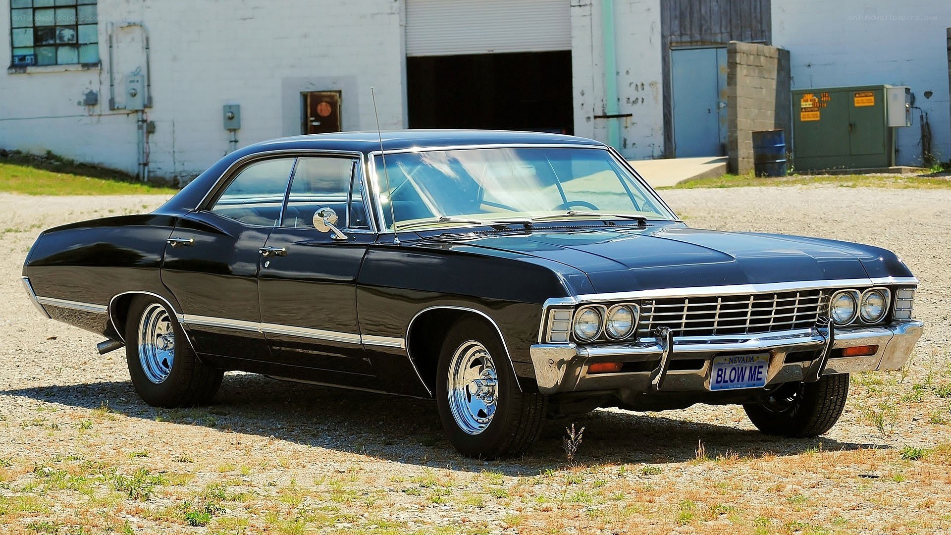 black classic car parked outside