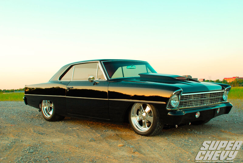 Black Classic Car — Serene, Sunset