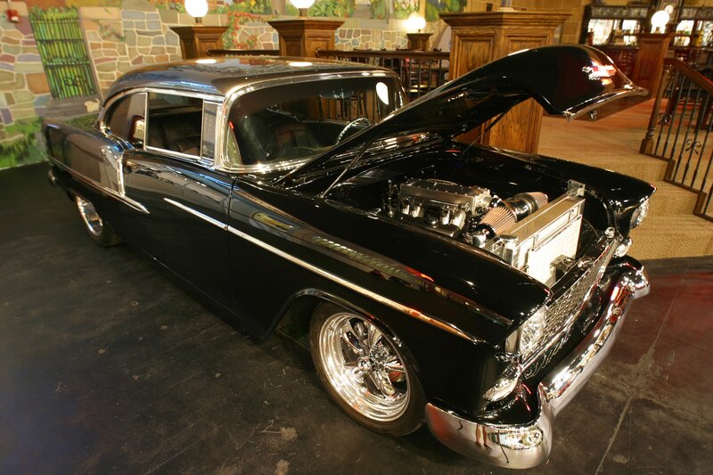 Black Classic Car — Showroom, Photograph, Car Engine